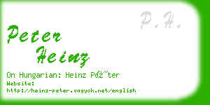 peter heinz business card